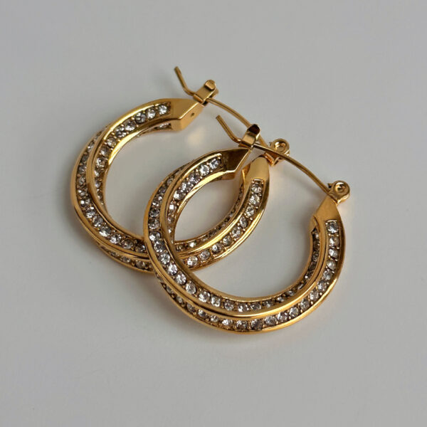 Zircon Twist Big Earrings