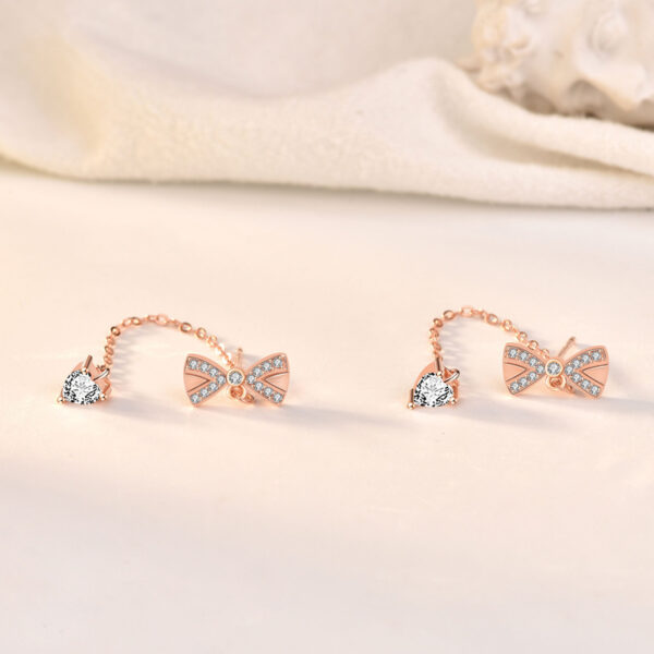 Silver Bowknot Earrings - Image 3