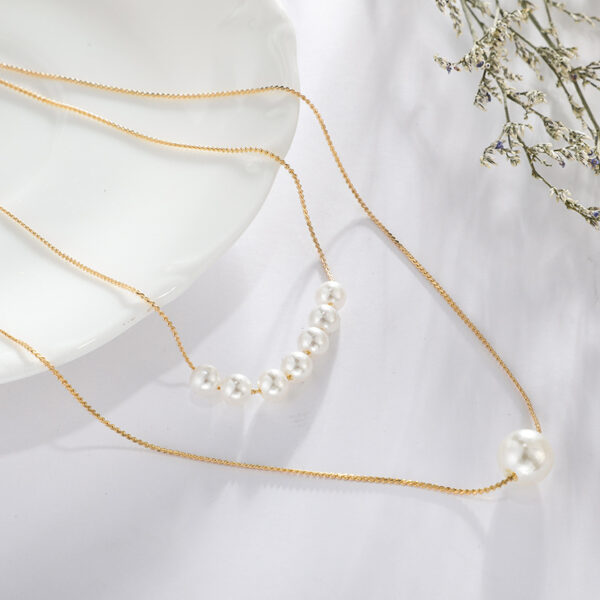 Double Pearl Necklace - Image 4