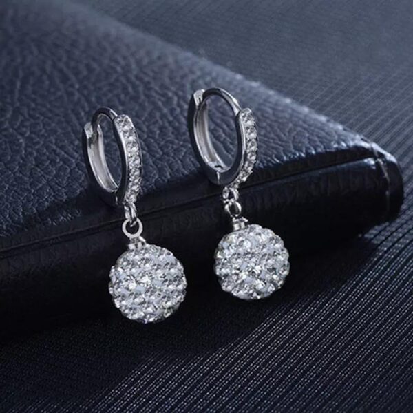 Zircon round earrings - Image 6