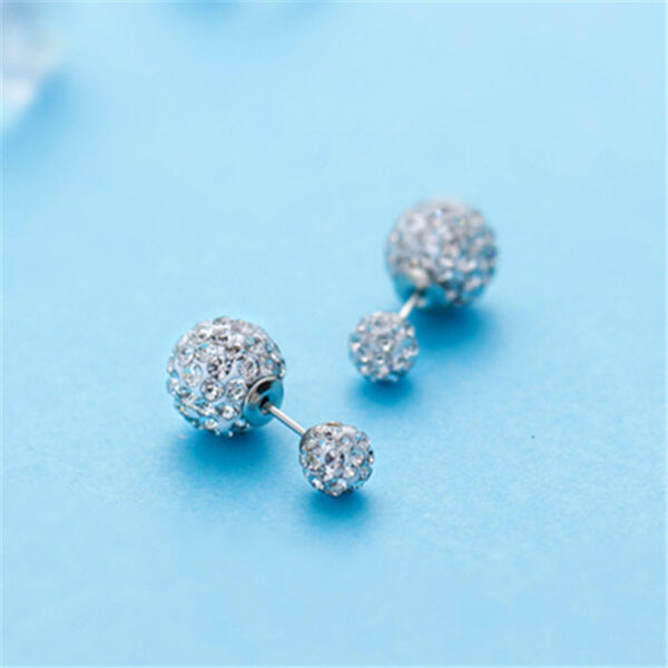 Zircon round earrings - Image 4