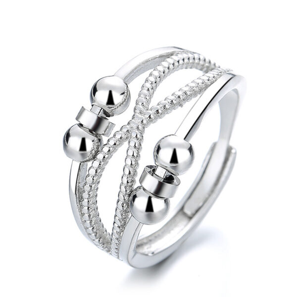 Rotatable Ring With Double-layered Hollow Line Anxiety Relief Rings - Image 2