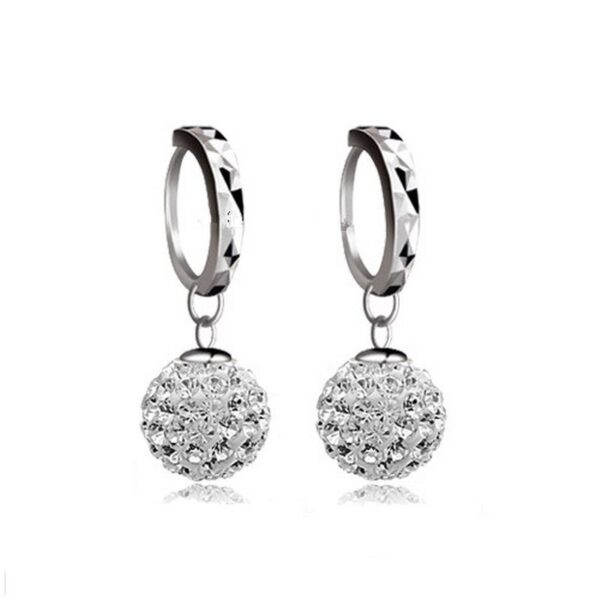 Zircon round earrings - Image 3