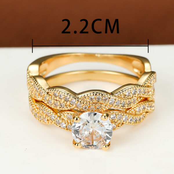 Simple Golden Four-claw Round Ring - Image 5