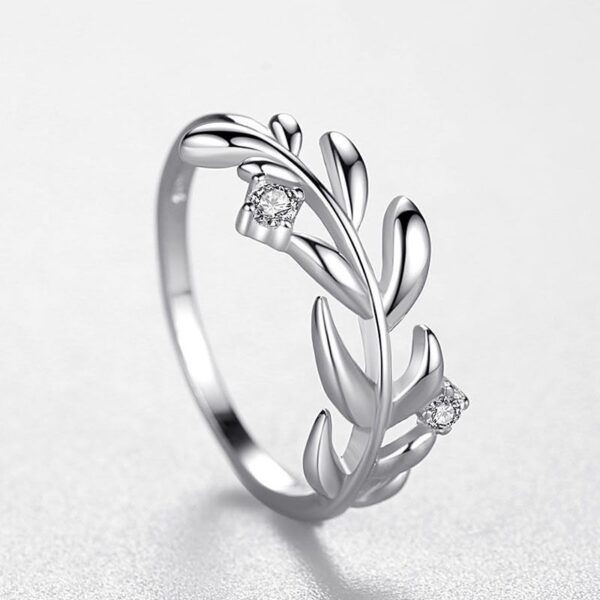 Fashion Micro Diamond Leaf Ring - Image 4