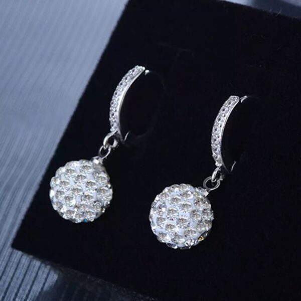 Zircon round earrings - Image 5