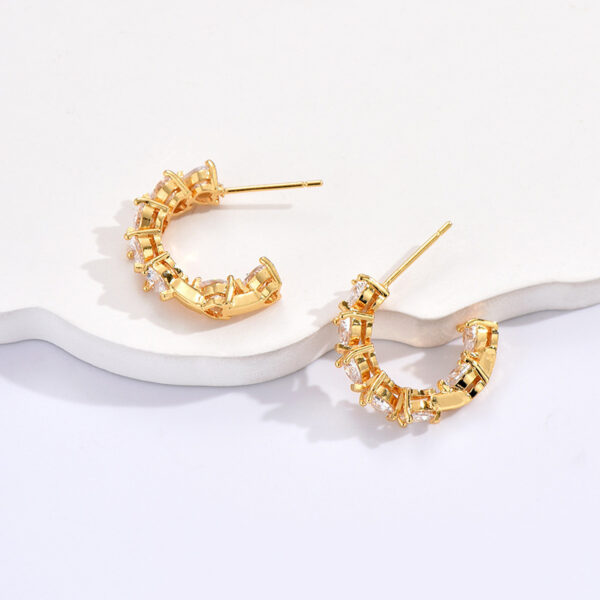 Ornament Rhinestone Ear Clip Design C- Earrings - Image 6