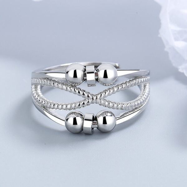 Rotatable Ring With Double-layered Hollow Line Anxiety Relief Rings - Image 4