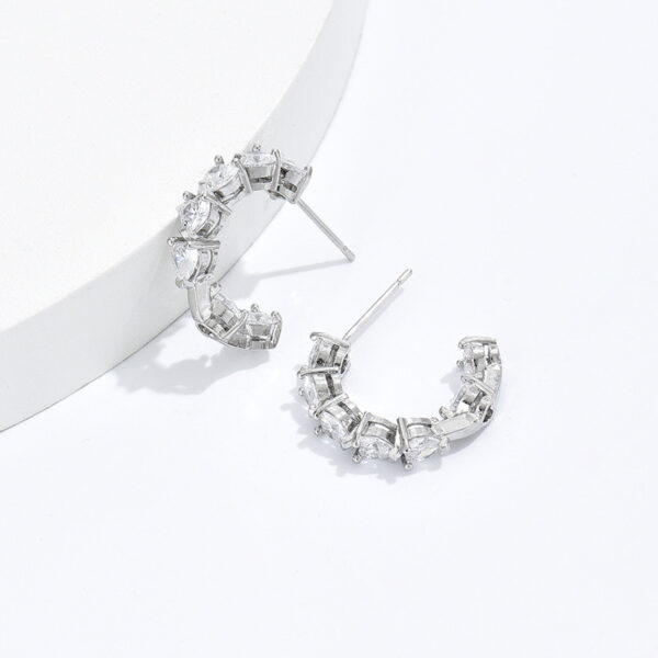 Ornament Rhinestone Ear Clip Design C- Earrings - Image 3