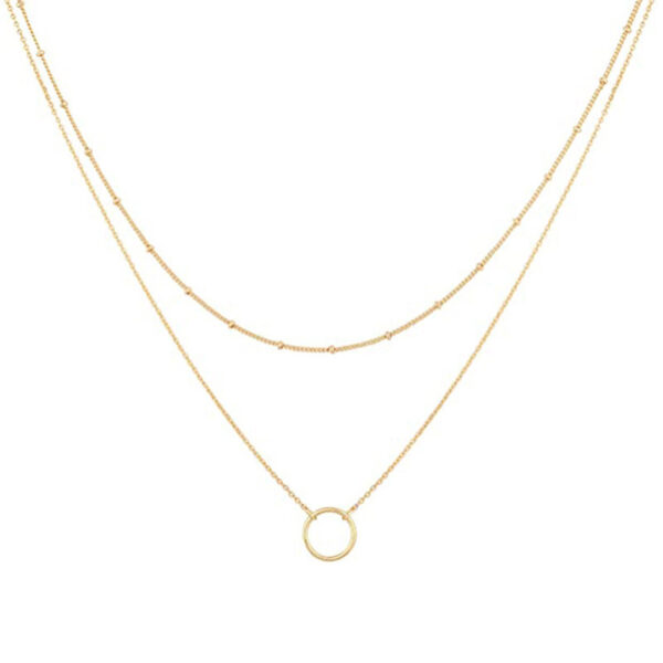 Retro Simple Round Ring Double-layer Necklace - Image 6