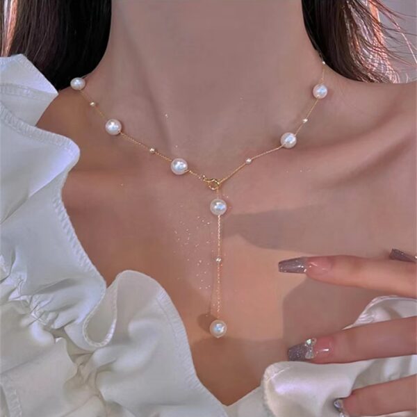 Starry Pearl Choker Necklaces - Image 2