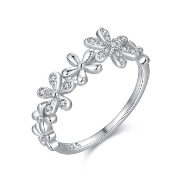 Silver Light Luxury Micro Diamond Ring - Image 2