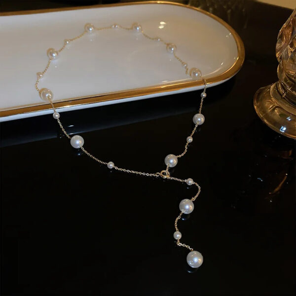 Starry Pearl Choker Necklaces - Image 4