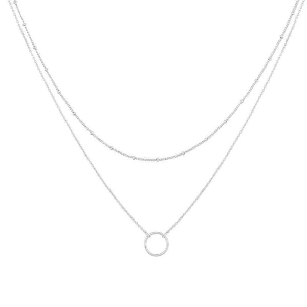 Retro Simple Round Ring Double-layer Necklace - Image 2