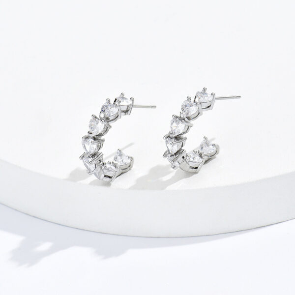 Ornament Rhinestone Ear Clip Design C- Earrings - Image 2