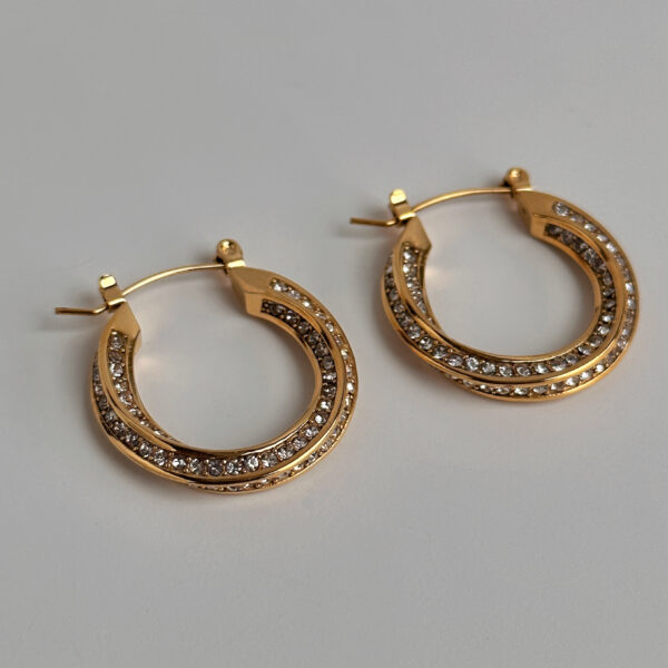 Zircon Twist Big Earrings - Image 2