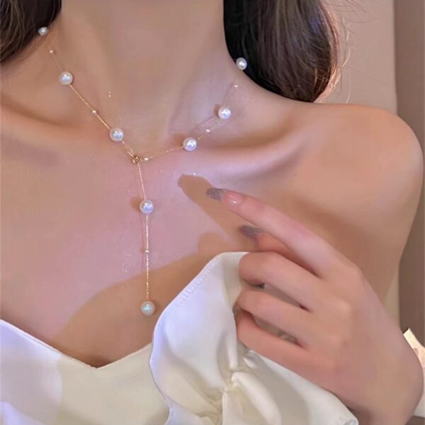 Starry Pearl Choker Necklaces - Image 6