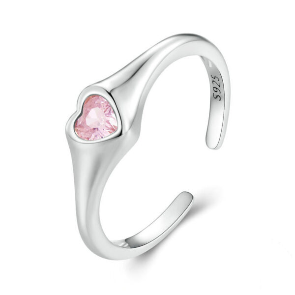 Love Heart-shaped Adjustable Ring - Image 6