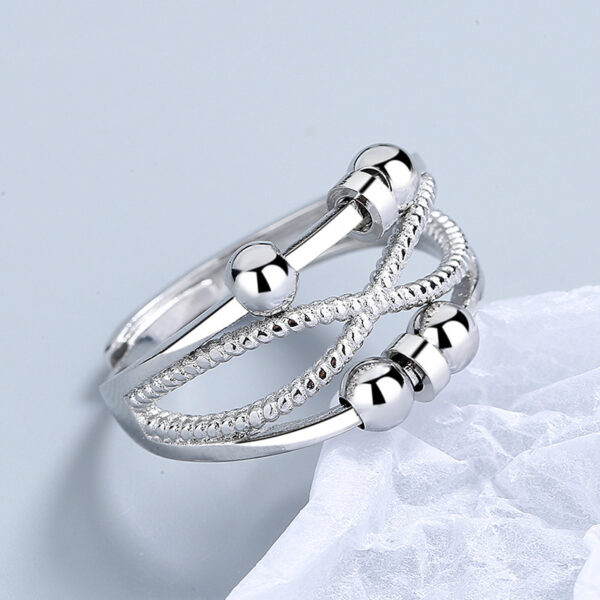 Rotatable Ring With Double-layered Hollow Line Anxiety Relief Rings - Image 6