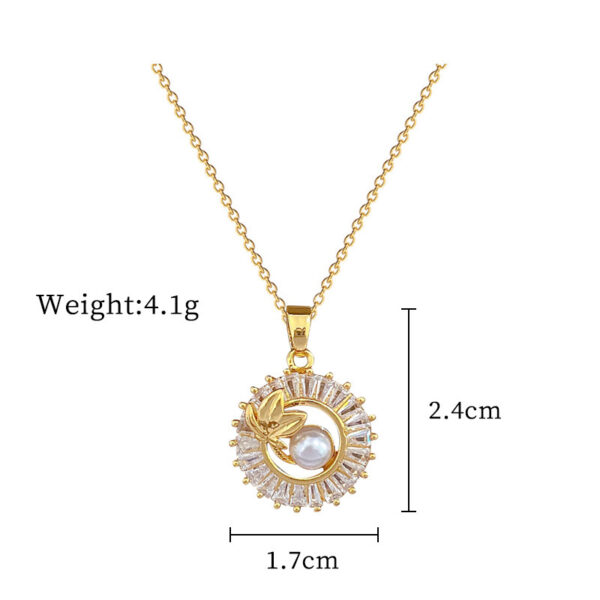 Personalized Round Ring Leaves Necklace And Earrings Suite - Image 6