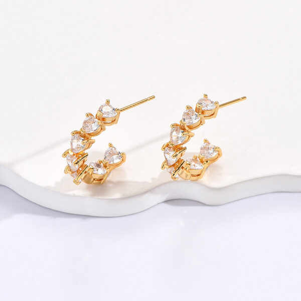 Ornament Rhinestone Ear Clip Design C- Earrings - Image 4