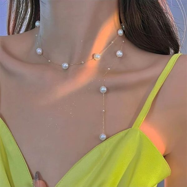 Starry Pearl Choker Necklaces - Image 3