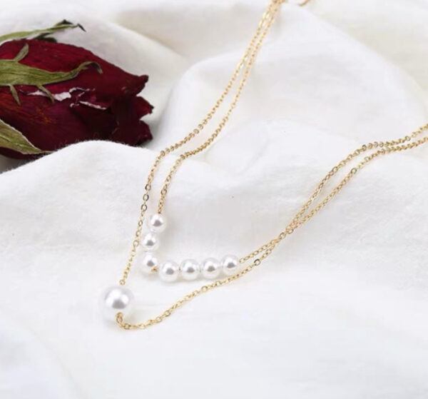 Double Pearl Necklace - Image 3