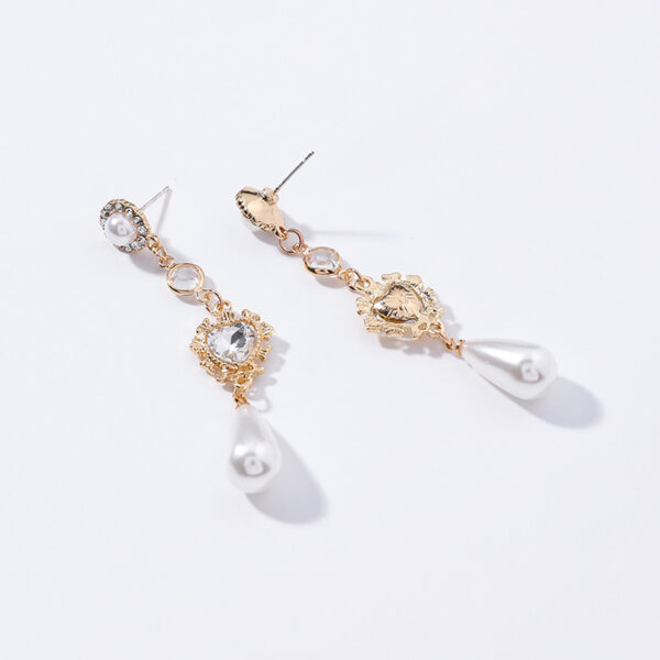 Gold Pearl Drop Earrings - Image 2