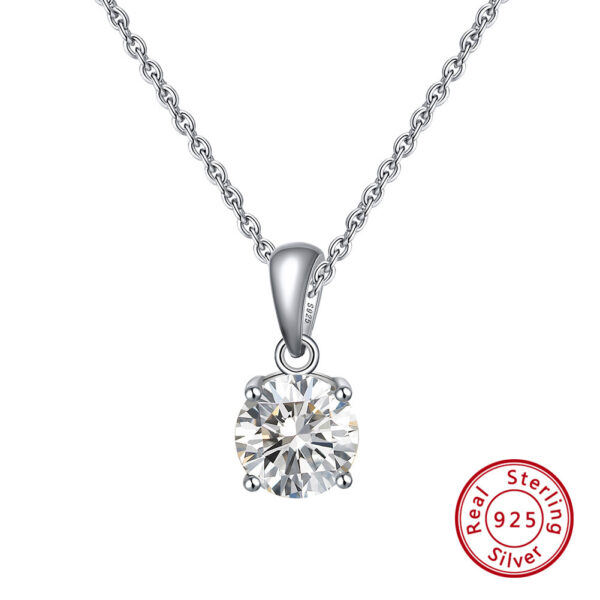 S925 Sterling Silver Diamond Clavicle Necklace - Image 3