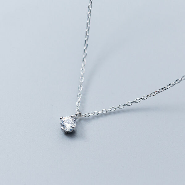 Silver Simple Necklace - Image 4