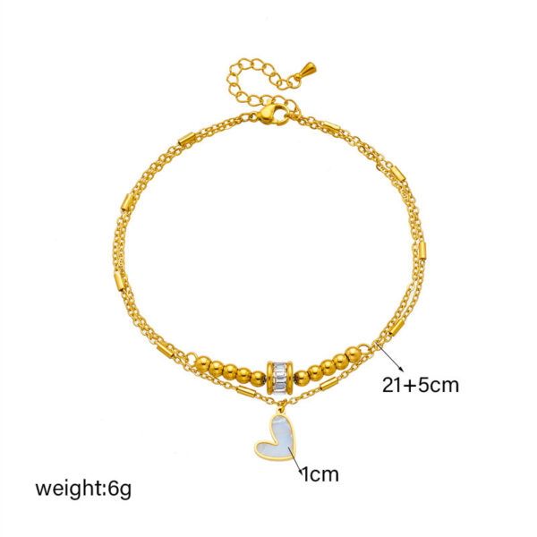 Boho Classic Love Heart Anklet - Image 4