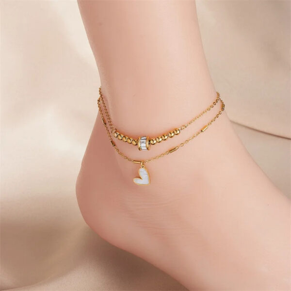 Boho Classic Love Heart Anklet - Image 3