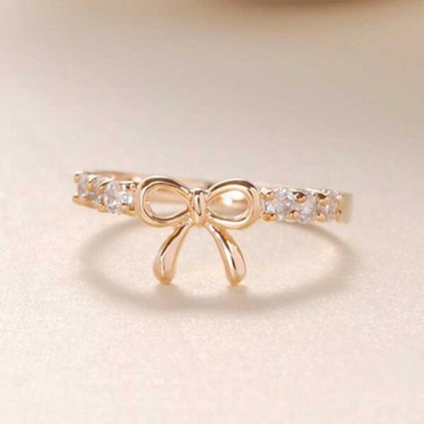 Simple Diamond Bow Ring - Image 3