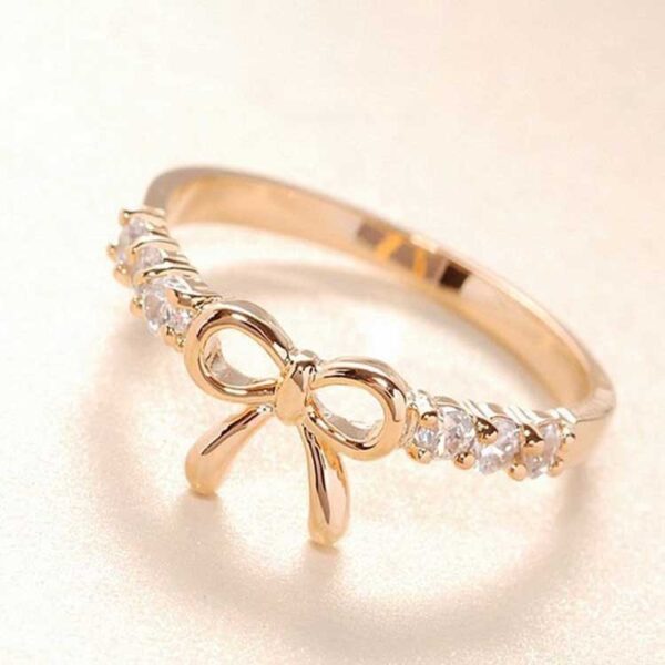 Simple Diamond Bow Ring