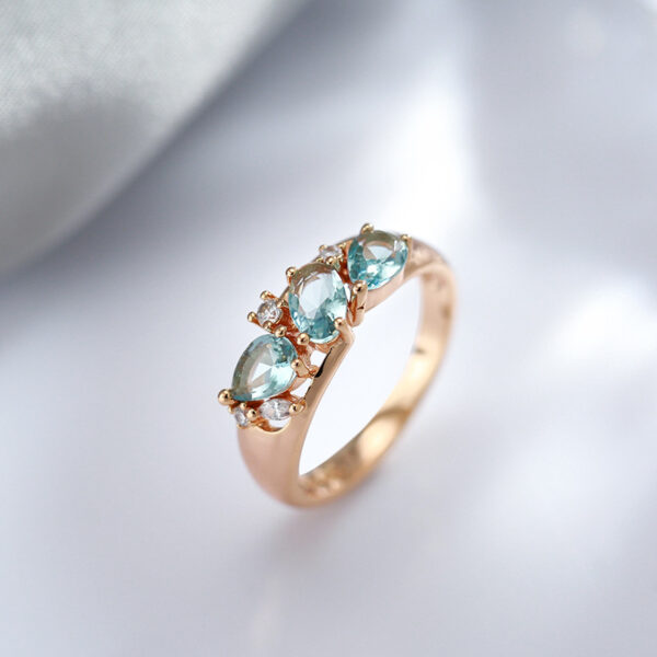 Rose Gold Zircon Women's Ring - Image 3