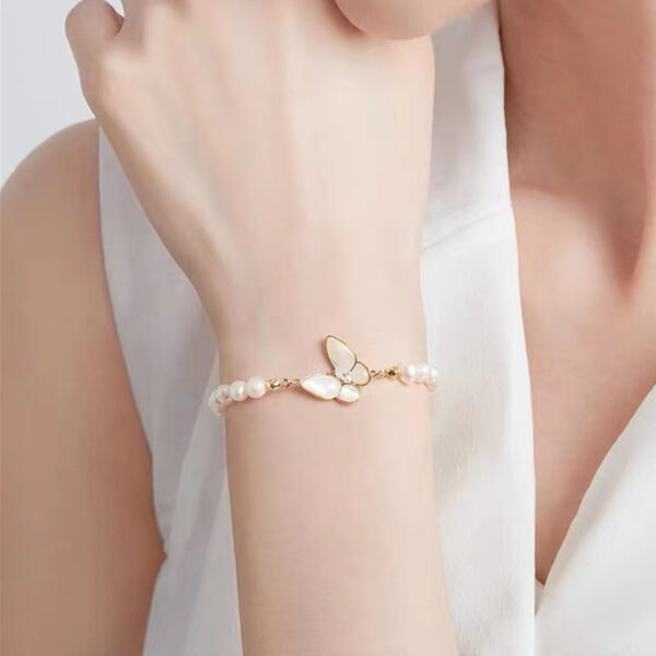 Shell Design Freshwater Pearl -Butterfly Bracelet - Image 3