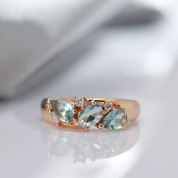 Rose Gold Zircon Women's Ring - Image 2