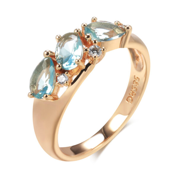 Rose Gold Zircon Women's Ring - Image 4