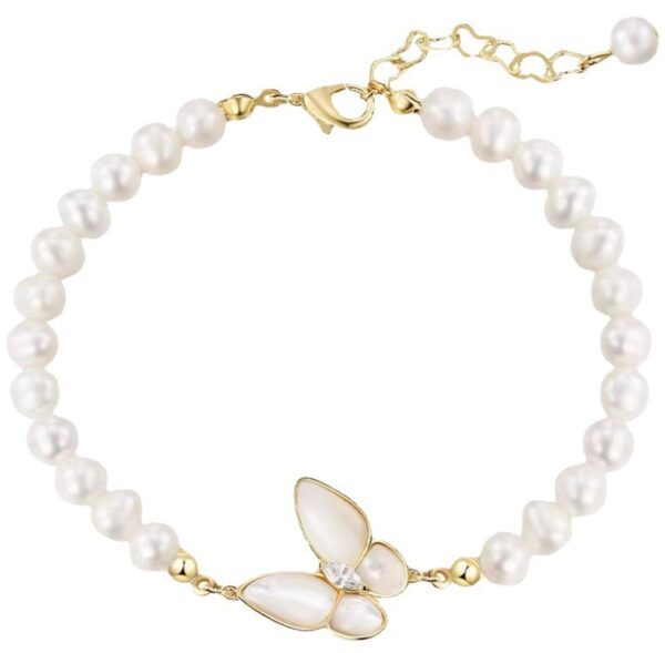 Shell Design Freshwater Pearl -Butterfly Bracelet - Image 4