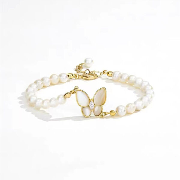 Shell Design Freshwater Pearl -Butterfly Bracelet - Image 2