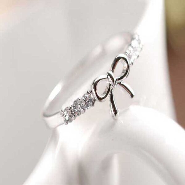 Simple Diamond Bow Ring - Image 2