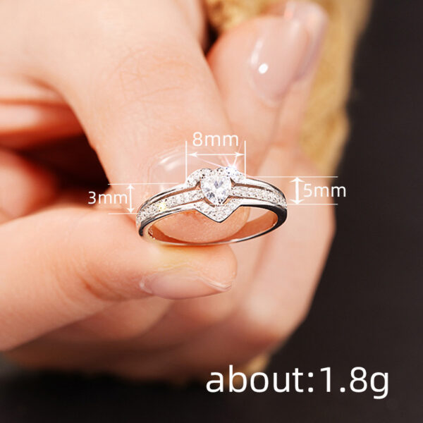 Double Peach Heart Design Ring - Image 5